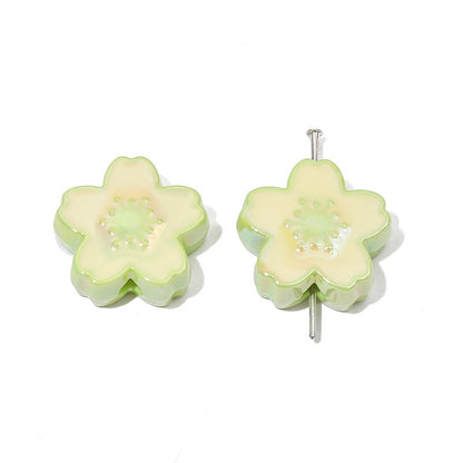 Ombre Sakura Flower Acrylic Beads 20mm Assorted Colors 4pcs 14