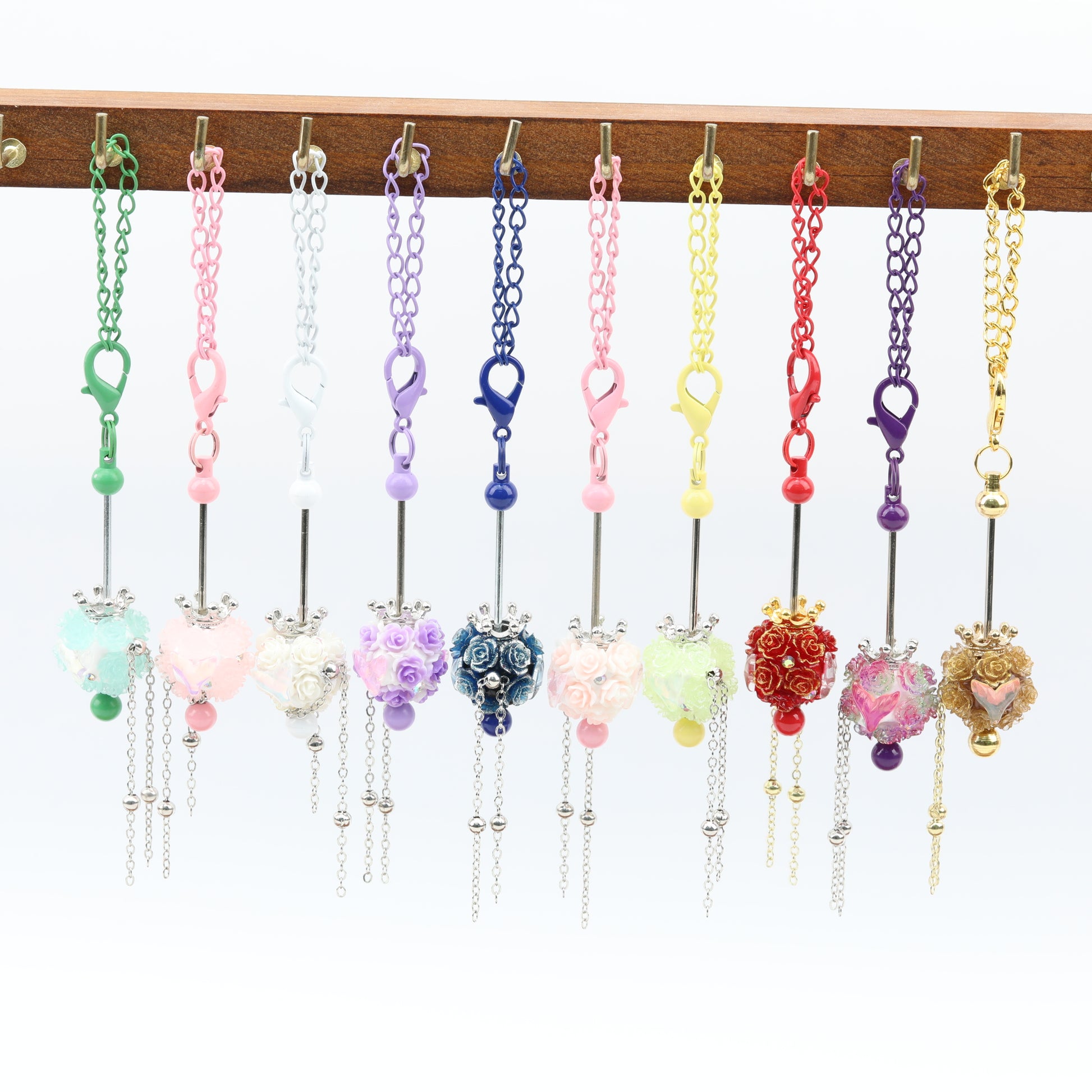Mermaid Tail Polymer Clay  Beads Fancy 5pcs 22mm  3