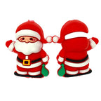 Silicone 3D Focal Beads Santa Claus Holding Green Sack