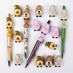 Silicone 3D Focal Beads Spring Dwarf Holding Bee Heart 20pcs 9