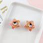 Checkered Star Shaped Acrylic Beads with Penguin Print 20*18mm 20pcs 4