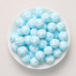 15mm Checkered Pattern Priented Round Silicone Beads Multi Color 50pcs 2