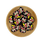 Silicone Focal Beads Christmas Mickey Minnie Couple Circle Badge 20pcs 2
