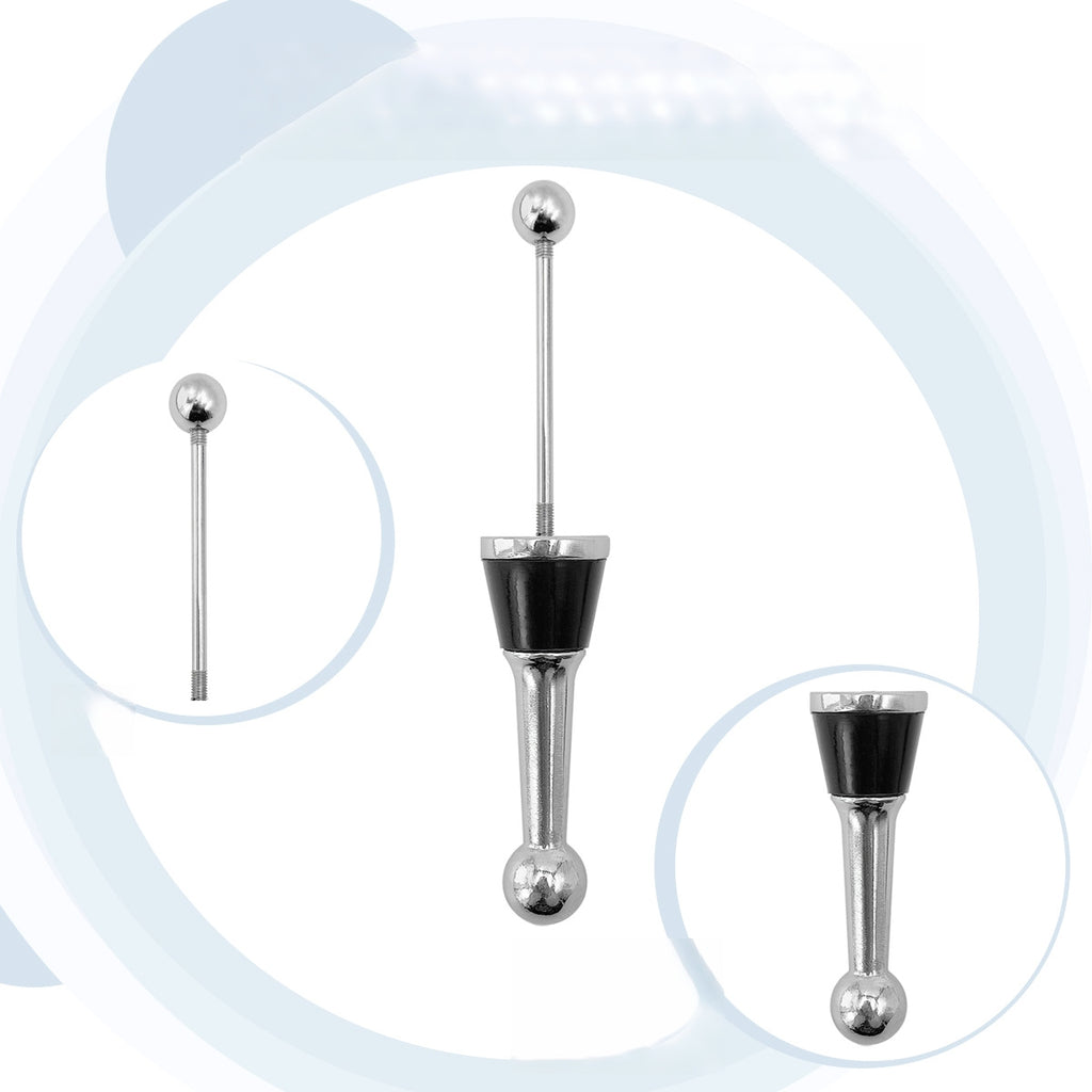 Beadable Wine Stopper Aluminum Alloy Polished Silver Balls 3cm 2