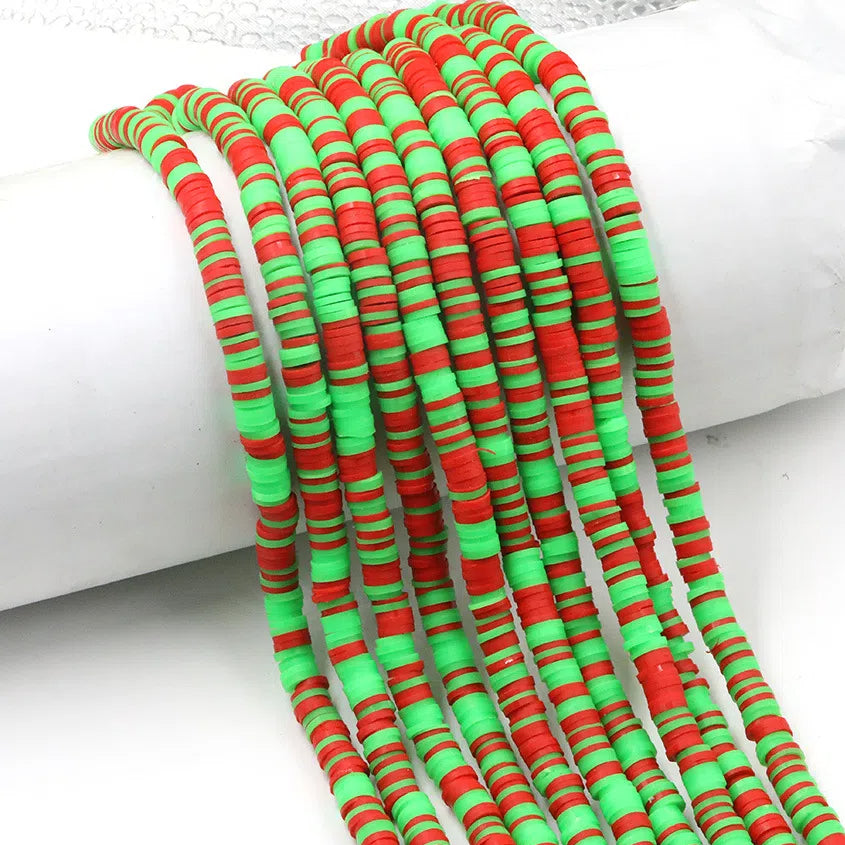 Flat Clay Beads 6mm Colorful Matte Polymer Spacer 10 Strands 48