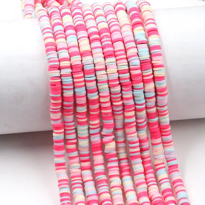 Flat Clay Beads 6mm Colorful Mixed Polymer Spacer 10strands 5