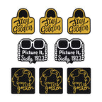 Silicone Focal Beads The Golden Girl Retro Black and Gold Designs 20pcs 9