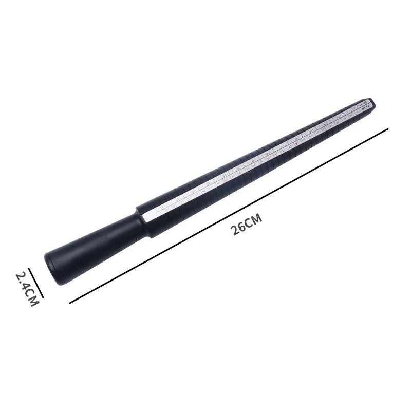 Plastic Ring Size Measuring Mandrel Black Multi-Standard 26cm 1pc 7