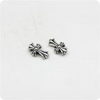 Cross Metal Beads 17mm Vintage Antique Silver Tone 50pcs 2