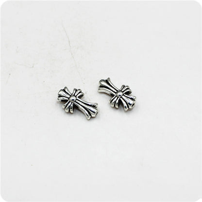 Cross Metal Beads 17mm Vintage Antique Silver Tone 50pcs 2