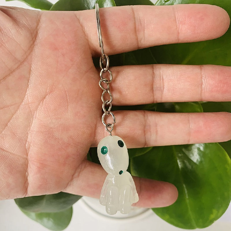 Glow in the Dark Resin Alien Keychain Quirky Green Light 7