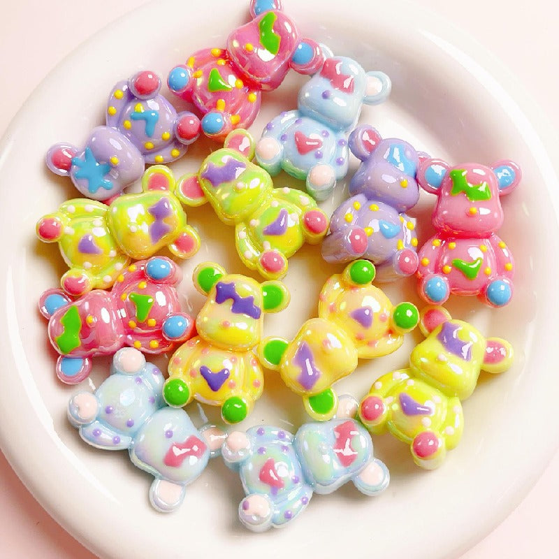 Glow Light In the Dark Little Bear Acrylic Beads 22x32mm 5pcs 3
