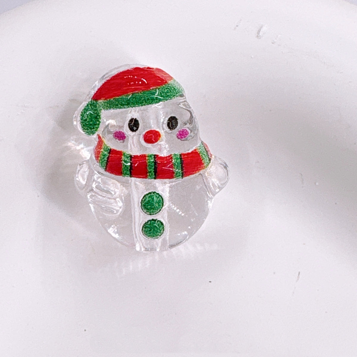 Clear Snowman Acrylic Beads 19mm Christmas 3D Design 100pcs 3