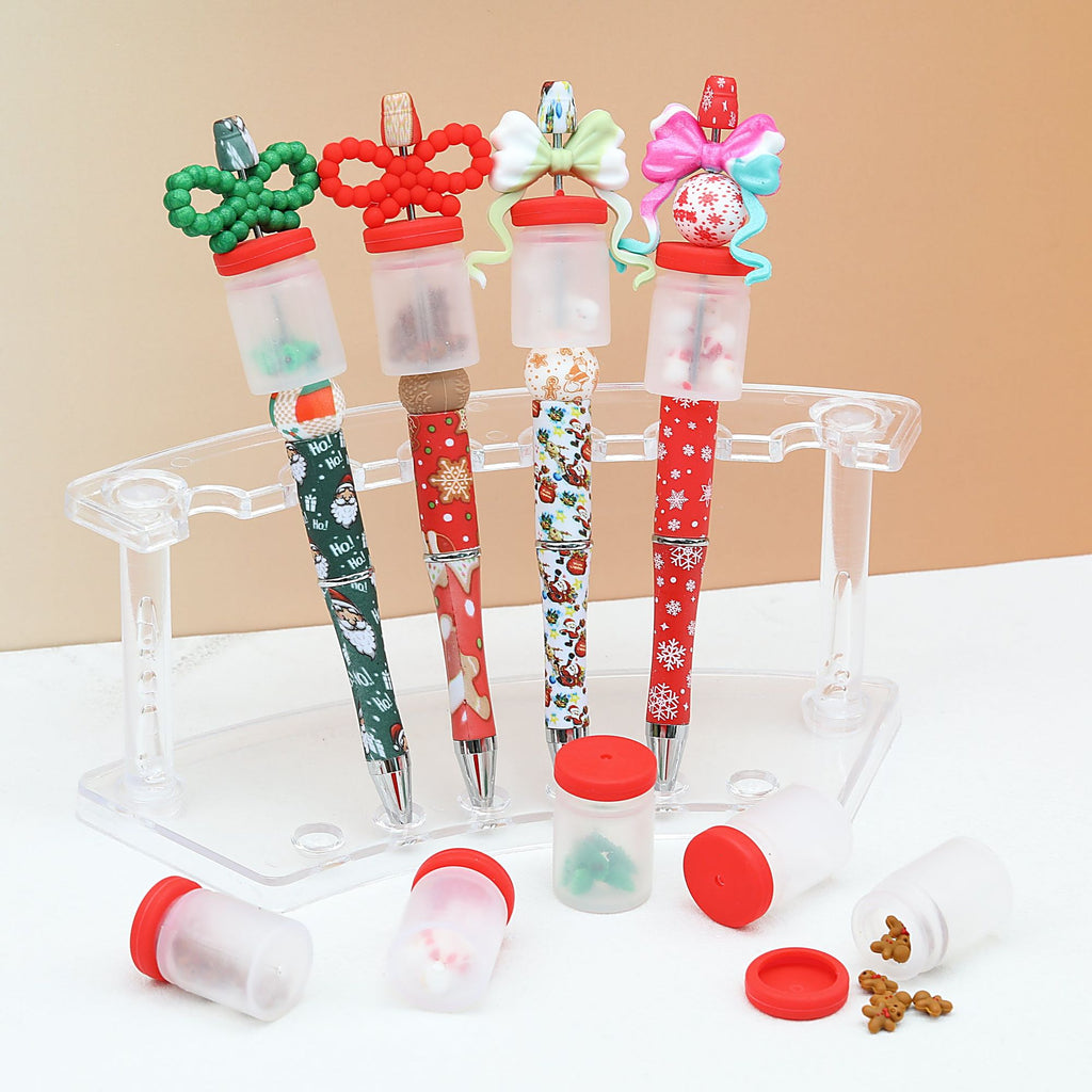 Silicone 3D Christmas Focal Beads Christmas Big Bottle 20pcs