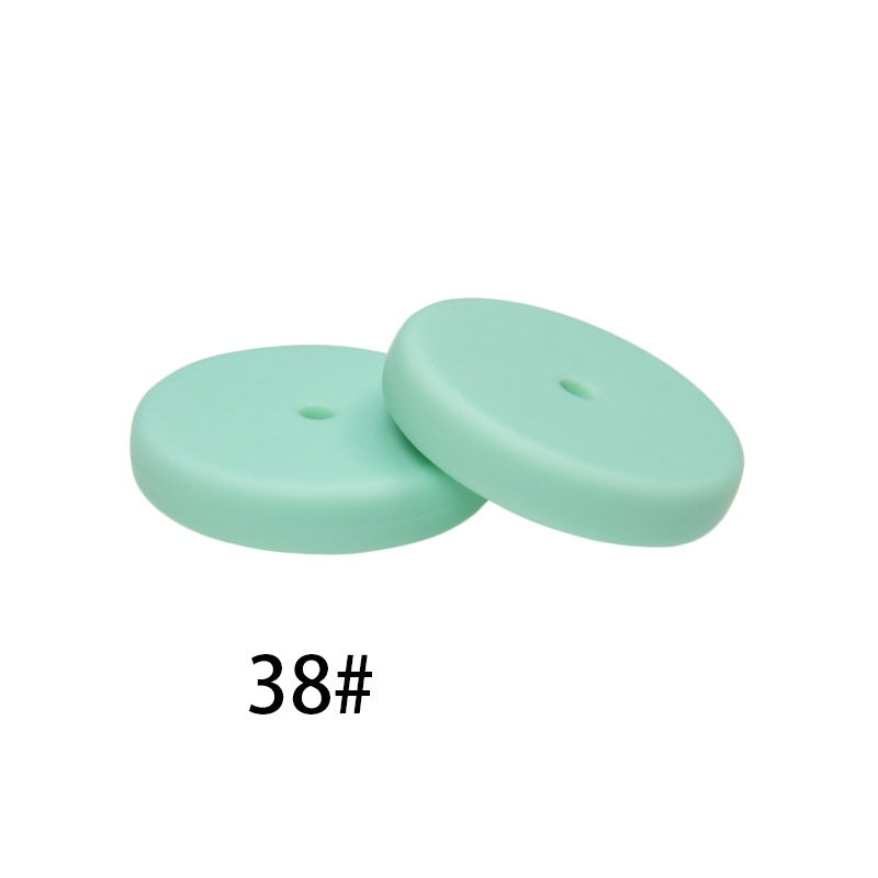 25mm Silicone Beads Flat Coin Spacer Pastel Mix 50pcs 13