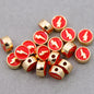 Round Metal Beads 8mm Colorful Lightning Enamel Gold Edge 100pcs 4