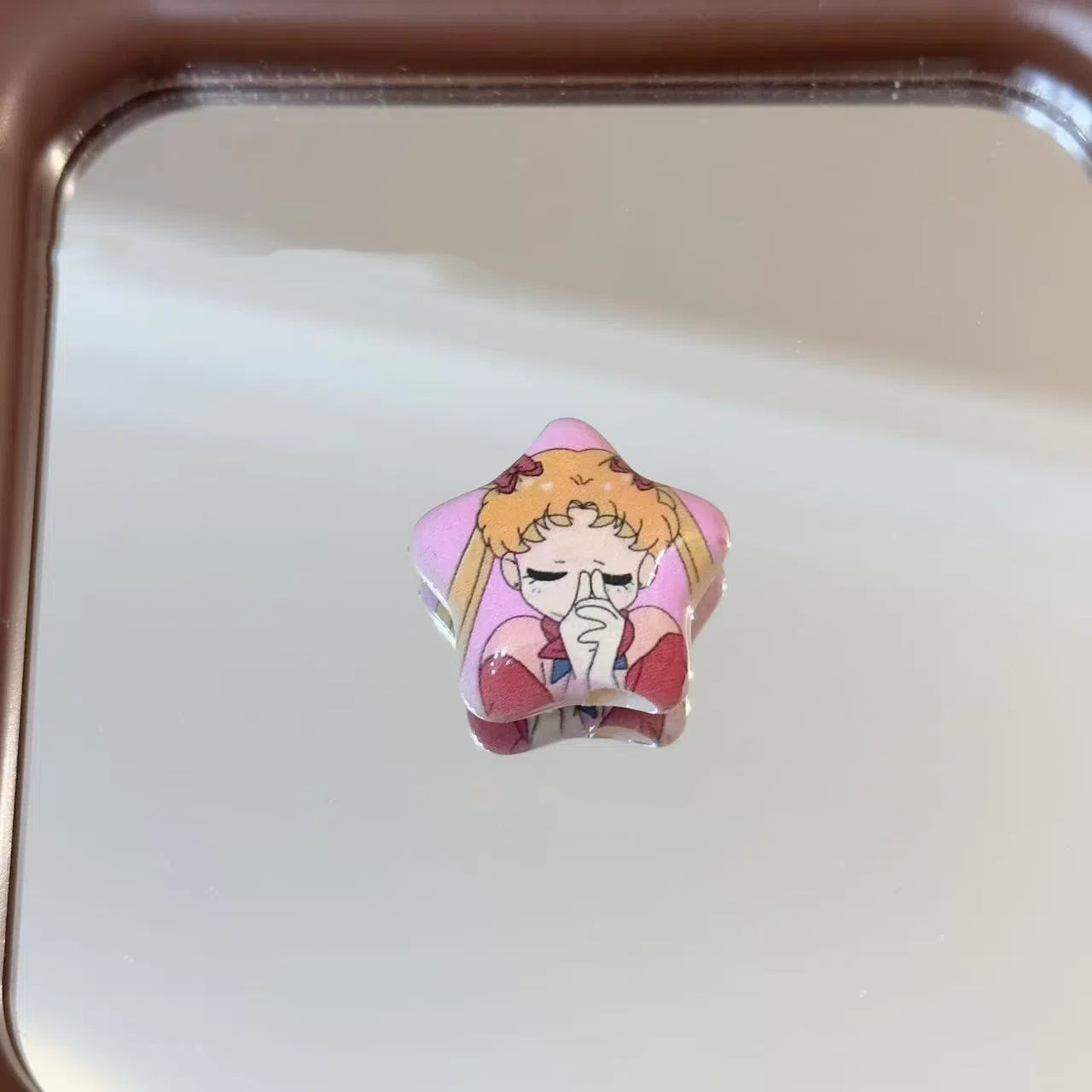 Printed Star Shaped Acrylic Beads 25mm Anime Inspired Design 10pcs 3