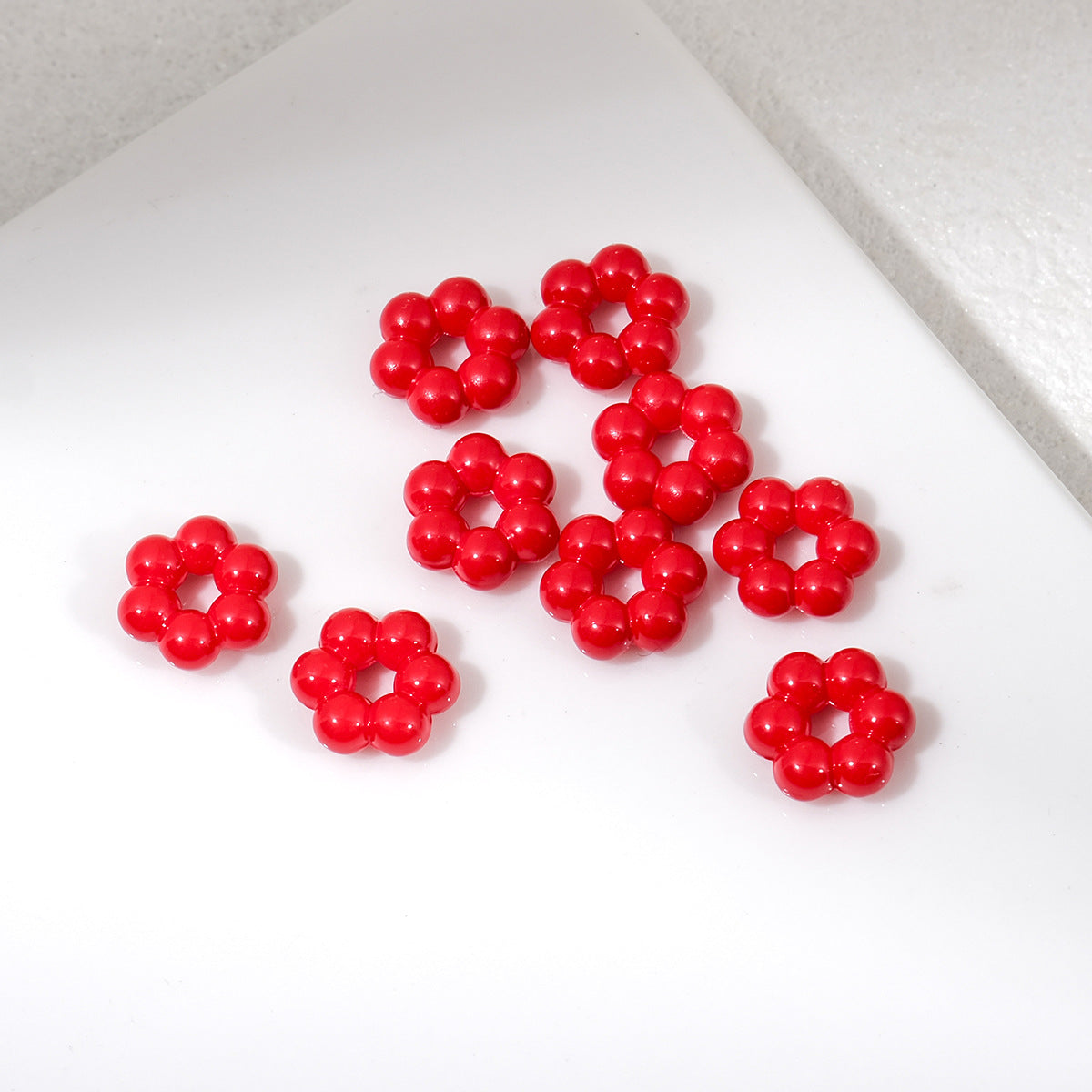 Floral Flower Shape 8mm Acrylic Spacer Beads 50pcs 9