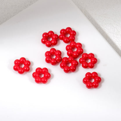 Floral Flower Shape 8mm Acrylic Spacer Beads 50pcs 9