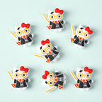 Silicone 3D Focal Beads Harry Potter KT Cat Wearing Red Bow 20pcs 2