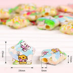 Star Shaped Acrylic Beads 25mm Spring Oil Painting Maltese Pattern 10pcs 3