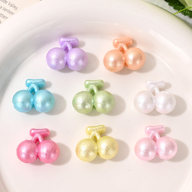 Pastel Cherry Shaped Acrylic Beads 21mm Pearl Effect 100g 2