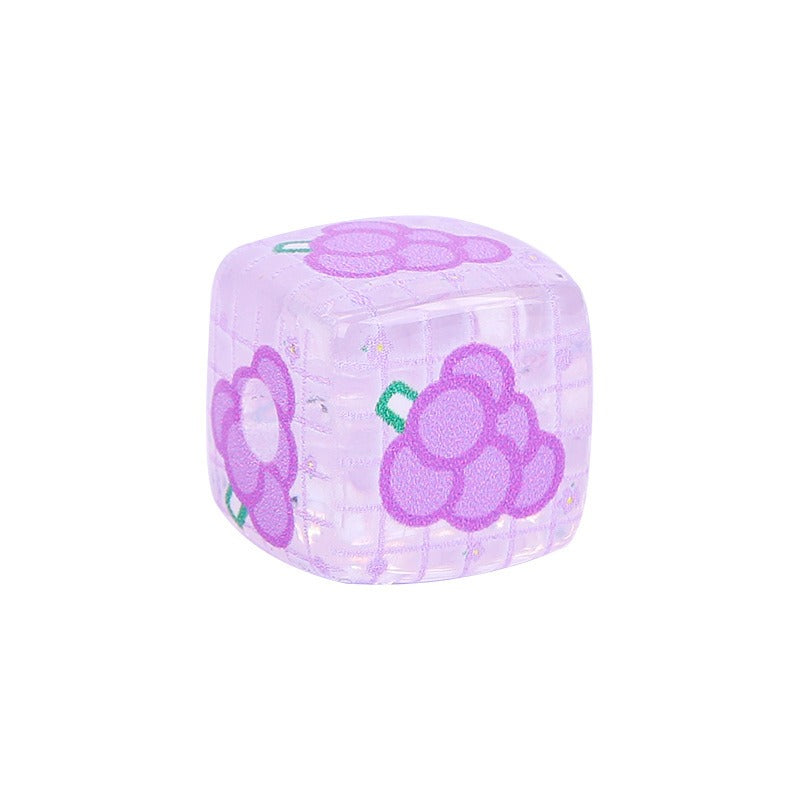 Transparent Fruit Square Acrylic Beads 14mm Colorful 10pcs 5