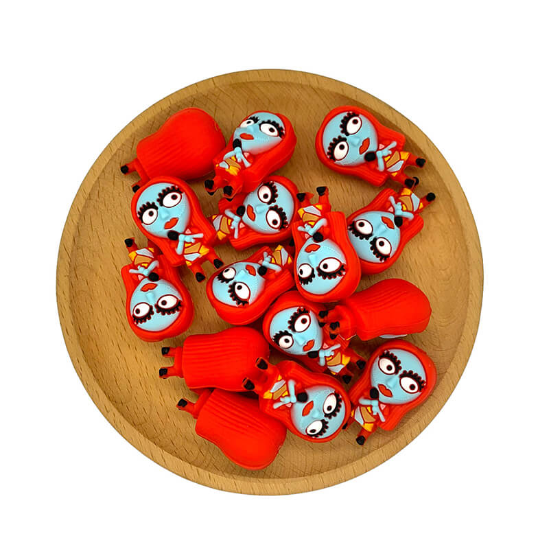 Silicone 3D Focal Beads Nightmare Before Christmas Sally Colorful Detail 1pcs 2