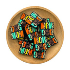 Silicone Focal Beads Dog MOM Bold Letters Leopard Print Paw Centerpiece 20pcs 2