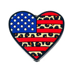 Silicone Focal Beads Independent Day US Heart American Flag Leopard Print 20pcs