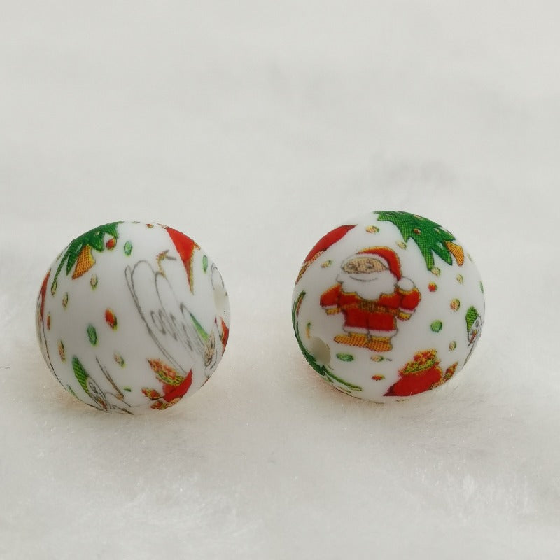 Holiday Silicone Focal Beads Wholesale, Christmas Tree Snowman Shapes Stocking Design