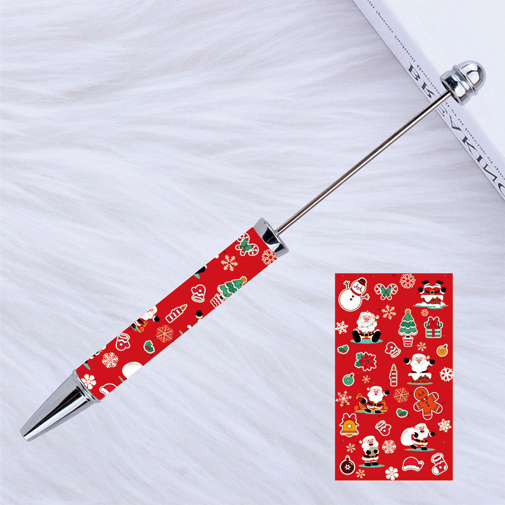 Beadable Pen Plastic Printed Pumpkin Ghost Spider Bat Halloween 6
