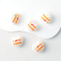 I Love Mom Heart 3D Silicone Focal Beads White Orange Red 20pcs