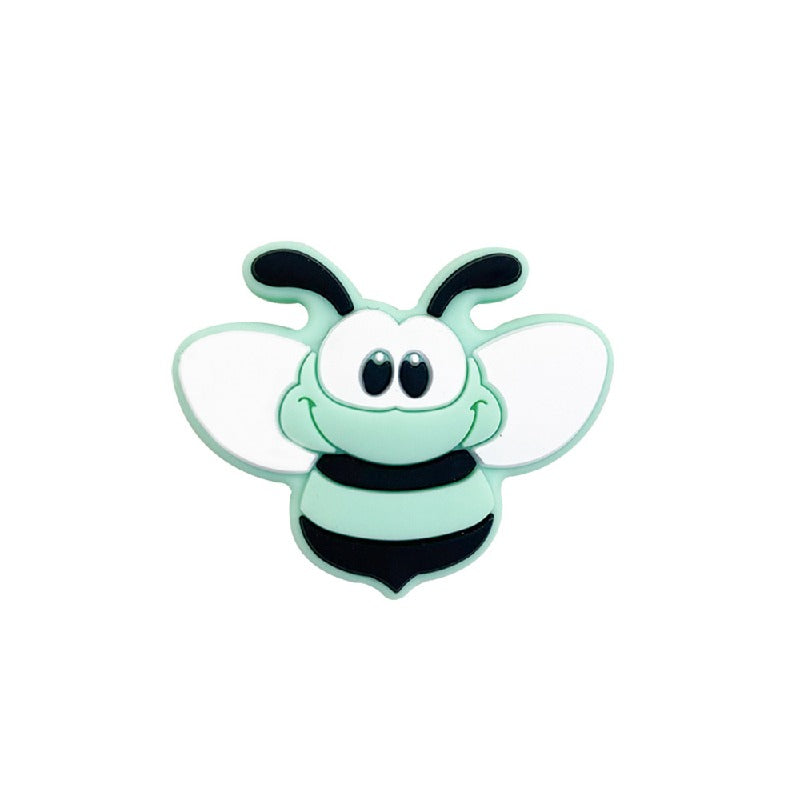 Silicone Focal Beads Bee With Large Eyes Pastel Colors 10pcs 2