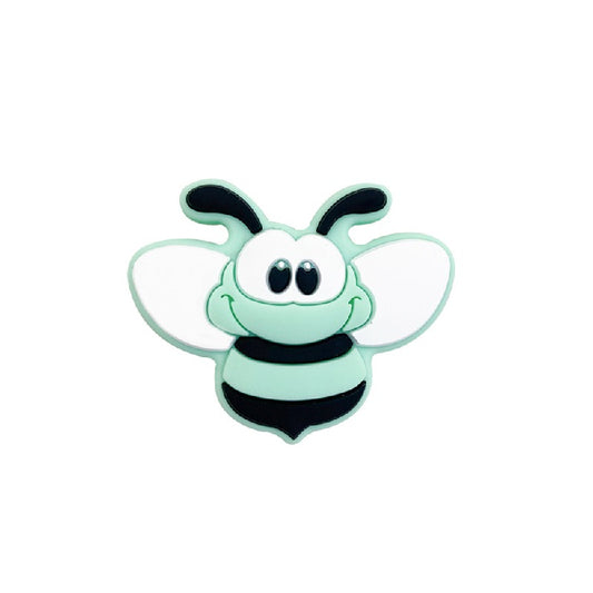 Silicone Focal Beads Bee With Large Eyes Pastel Colors 10pcs 2