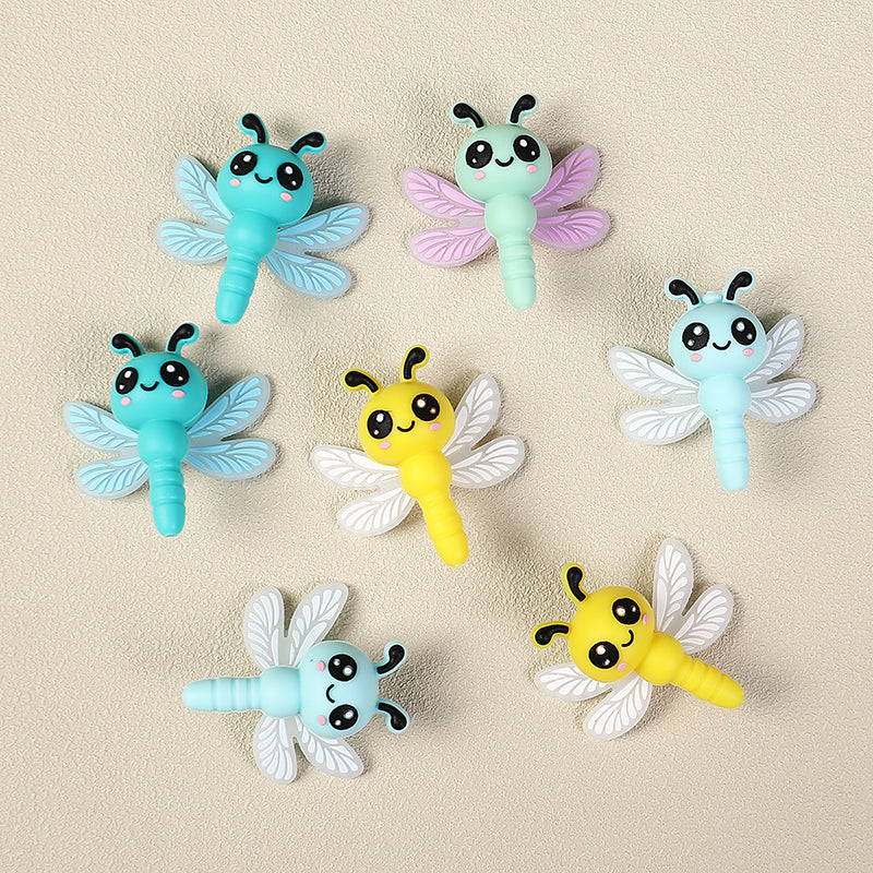 3D Cute Dragonfly Silicone Focal Beads 20Pcs  4