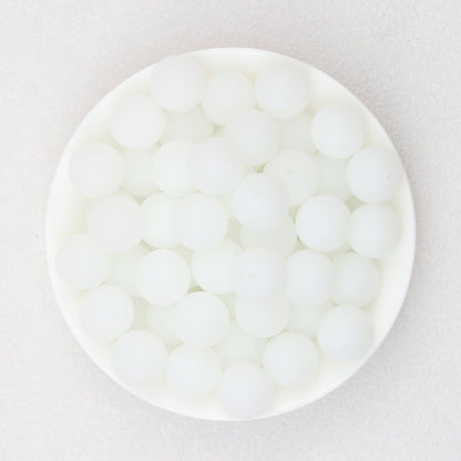Glow in the Dark 15mm Round Silicone Beads 50pcs - 1 White to Blue