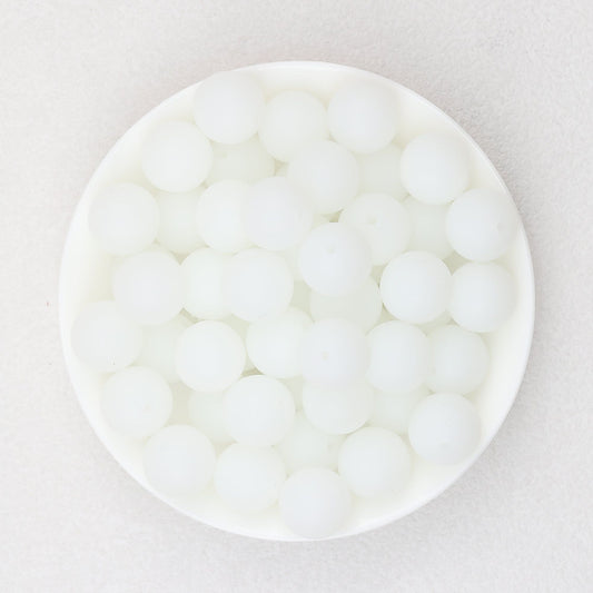 Glow in the Dark 15mm Round Silicone Beads 50pcs - 1 White to Blue