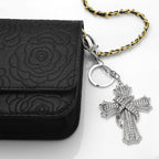 Metal Diamond Cross Keychain Elegant Gold and Silver Faith Inspired 2