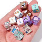 Cartoon Square Acrylic Beads 12mm Printed 5pcs 3
