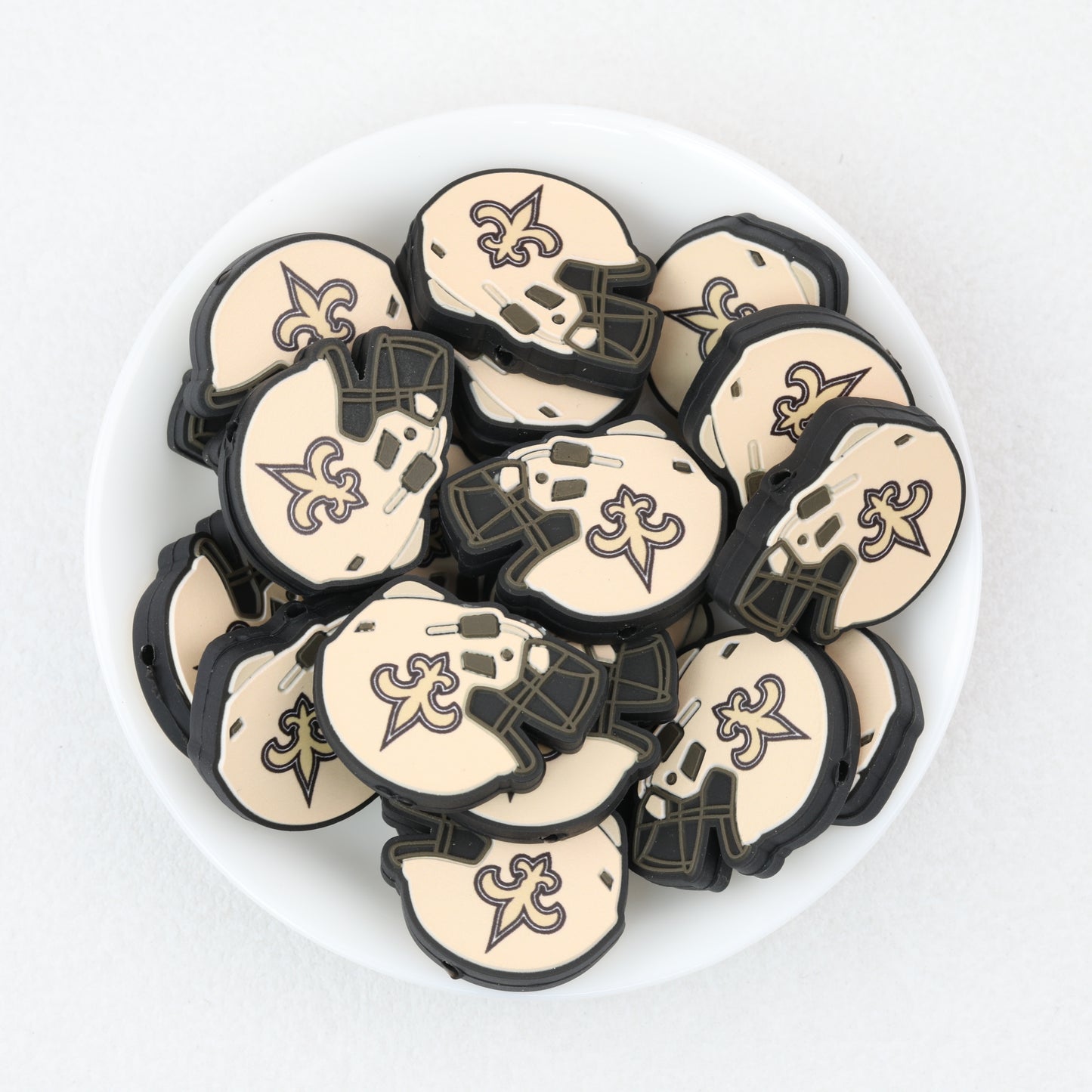NFL Teams Helmet Silicone Focal Beads Printed Designs 20pcs 13