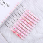 Beadable Long Pink Butterfly Pattern Ballpoint Pen for Crafting 3