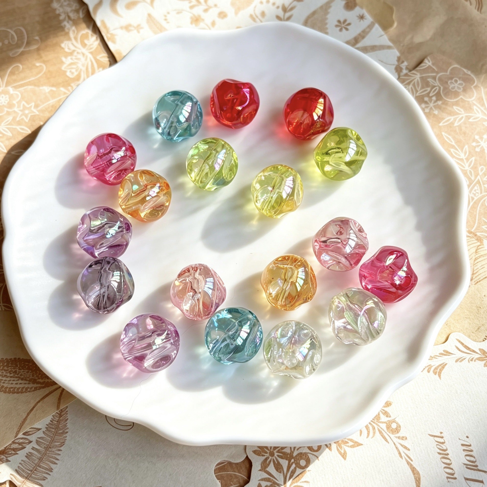 Transparent Iridescent Fig Shaped Acrylic Beads 15mm 50pcs 4