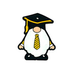 Silicone Focal Beads Graduation Gnome Wearing Yellow Tie Mortarboard 20pcs