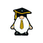 Silicone Focal Beads Graduation Gnome Wearing Yellow Tie Mortarboard 20pcs