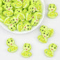 Cute Light Green Snake Silicone Focal Beads 20pcs