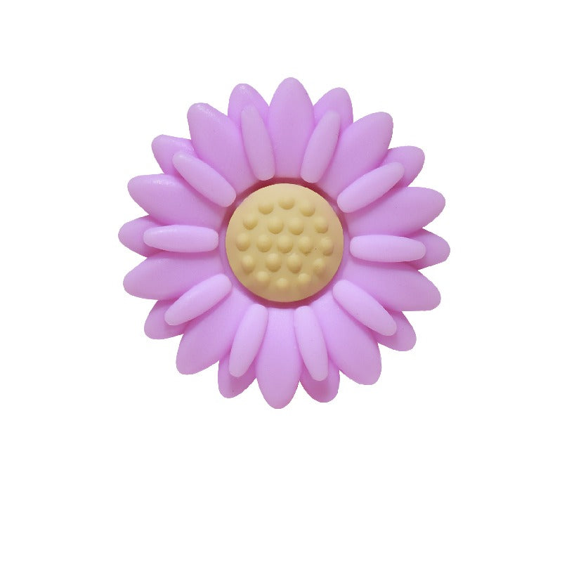 Silicone Focal Beads Daisy Sunflower Round Layout 20pcs 6