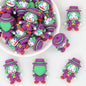 Purple Clown with Top Hat 3D Silicone Focal Beads 20pcs