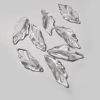 Czech Glass Beads Seaweed Leaf 14x37mm Translucent Green Blue Jasper 100pcs 4