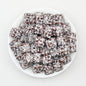 13.5mm Square Leopard Print Silicone Beads 50pcs 12
